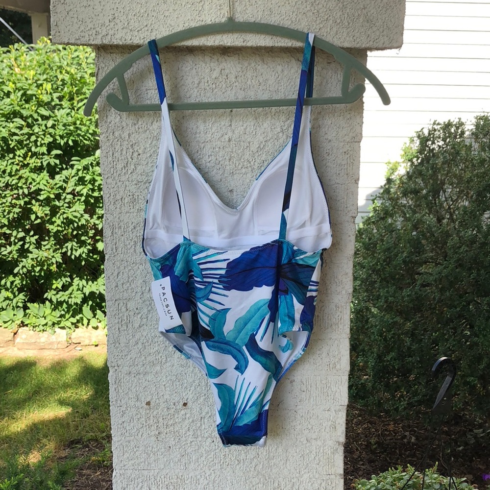 L. A. Hearts Blue Tropical swimsuit NWT - Picture 4 of 8